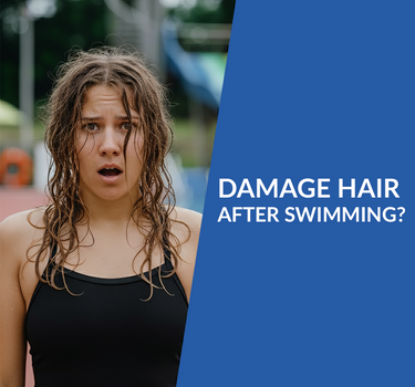 female swimmer with damaged hair after swimming