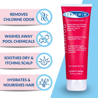 Chlorine Removal Shampoo For Swimmers | Lychee & Mango - SBR Sports Europe - TRISWIM