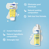 TRISWIM Junior shampoo and conditioner for kids swimmers removing chlorine and detangling hair